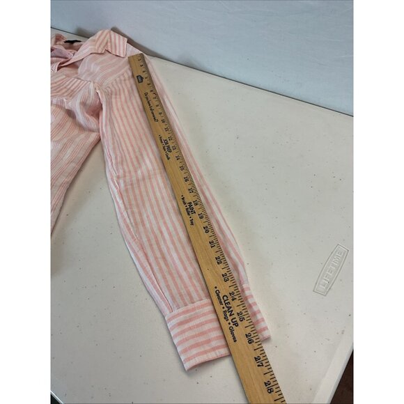 J. Crew womens Pink striped Button Down Shirt‎ 8 Tall "Boy" classic long sleeve - Picture 7 of 12